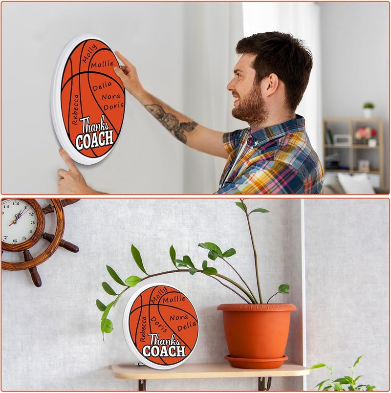 DoubleFill Basketball Thanks Coach Gifts from Team Home Plate Plaque for Trophy Sign Award Accessories, 9 x 10 Inches - Image 4